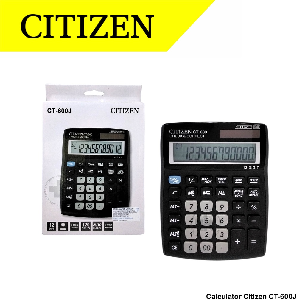 Citizen Calculator 12 Digit Business Line CT-600J dc