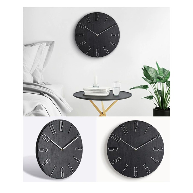 Jam Dinding Quartz Creative Design Model Klasik Black