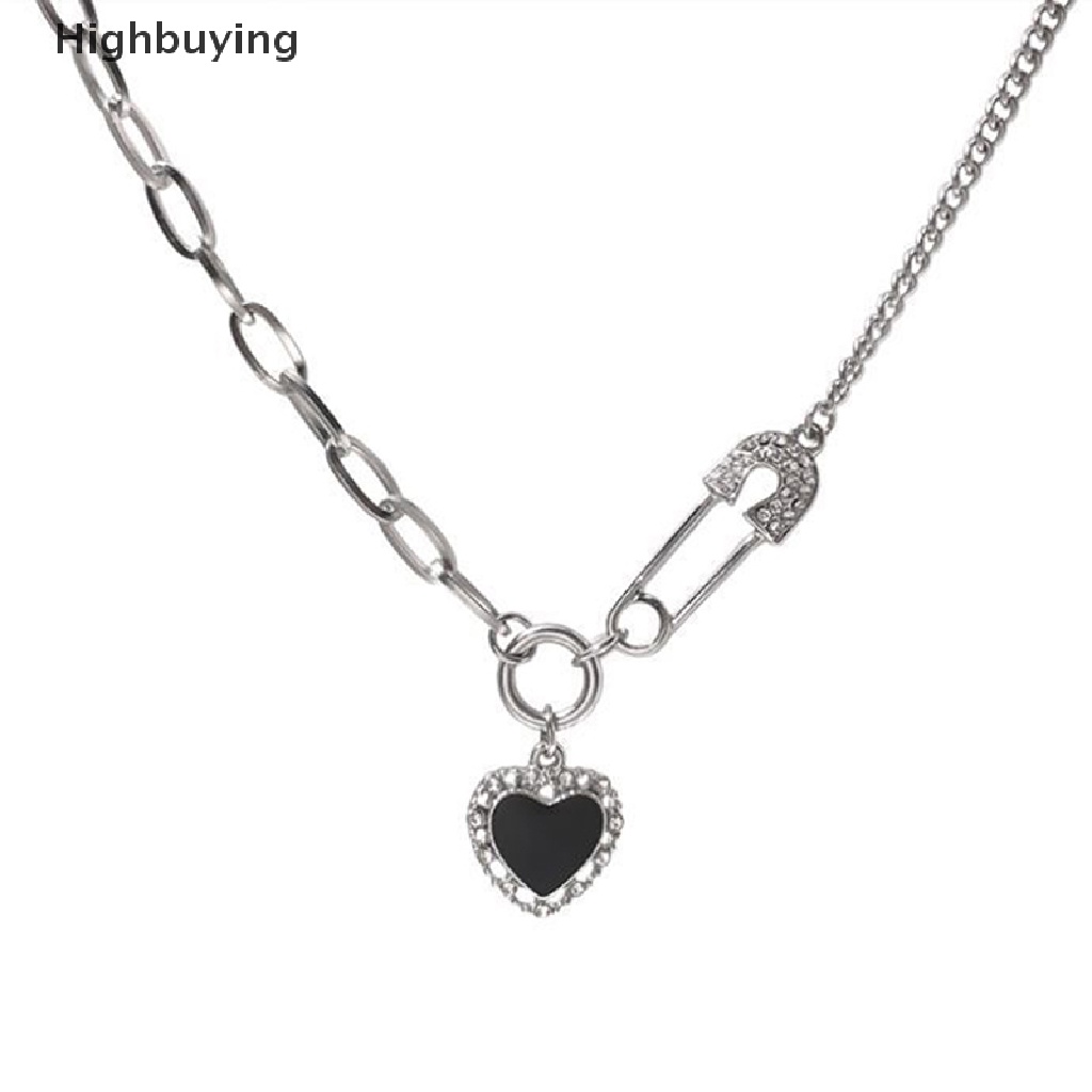 Hbid Punk Fashion Hitam Jantung Kalung Untuk Wanita Rantai Jantung Liontin Kalung Leher Choker Kalung Perhiasan Kerah Glory