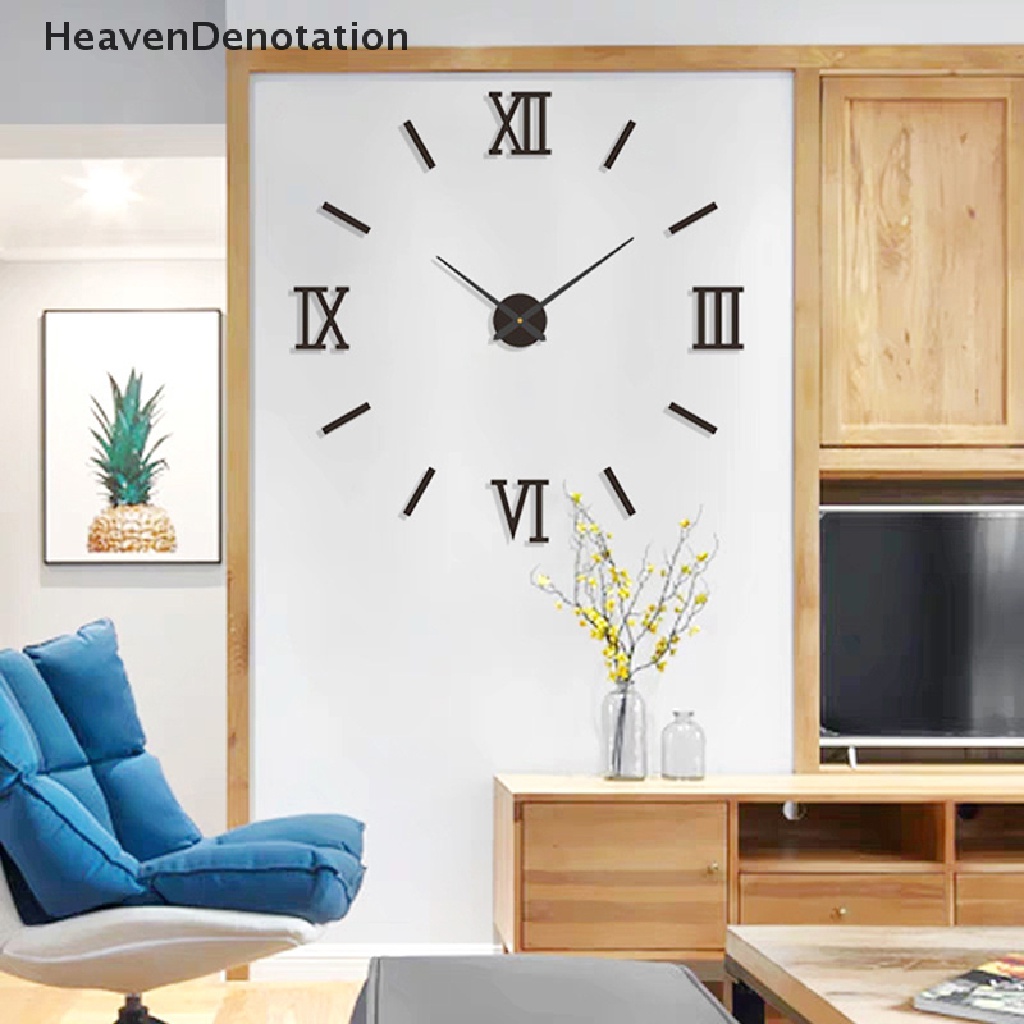 [HeavenDenotation] 3d Bercahaya Jam Dinding Tanpa Bingkai Akrilik DIY Digital Clock Wall Stiker Silent Clock Untuk Ruang Tamu Kamar Tidur Kantor Dekorasi Dinding HDV