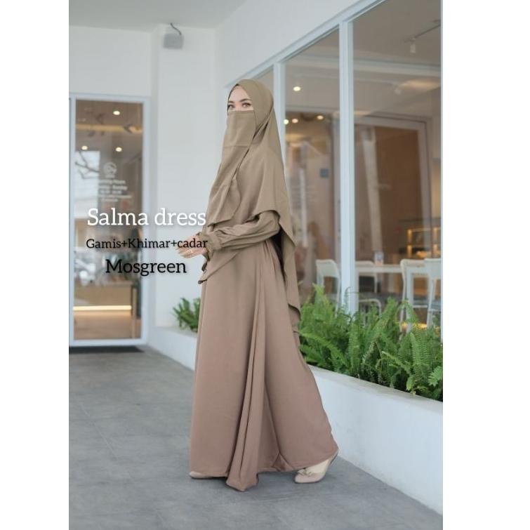CHEKOUT gamis set jilbab salma gamis syar'i polos gamis syari set jilbab cadar