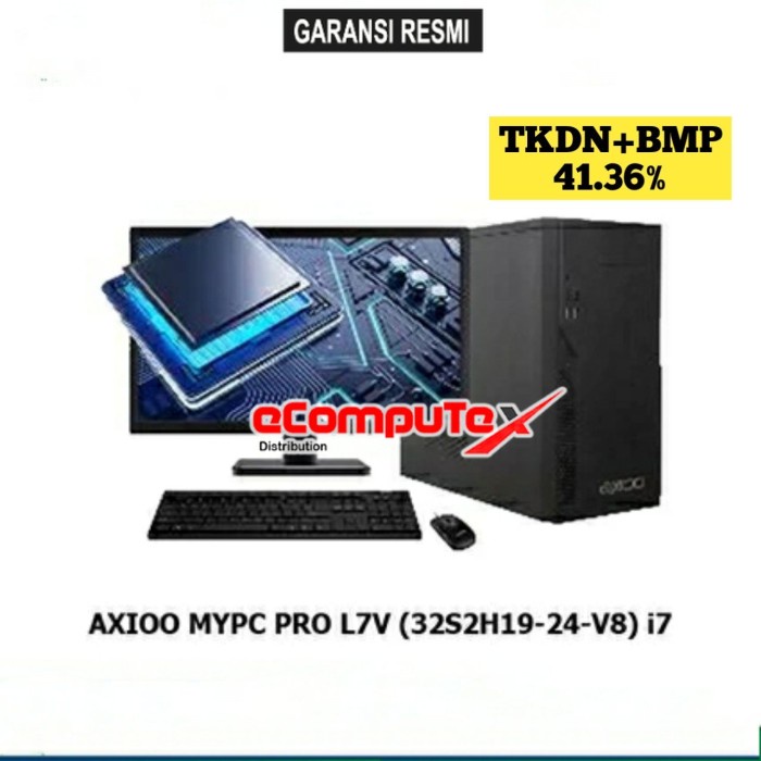 PC DESKTOP AXIOO MYPC PRO L7V (32S2H19-24-V8) i7 32GB 2TB 24&quot;FHD TKDN GARANSI RESMI