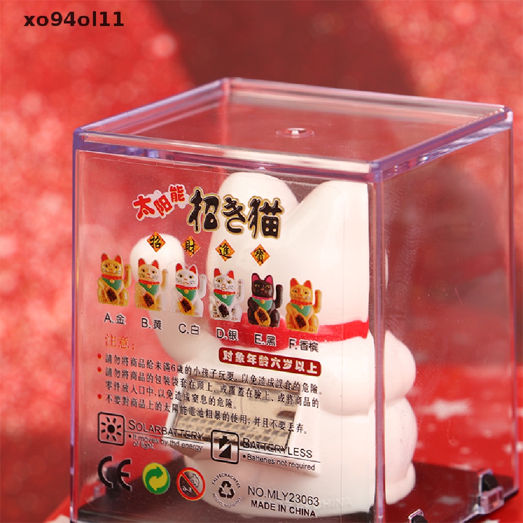 Xo Mini Fashion Art Craft Solar Miniatur Kucing Keberuntungan Kartun Lucky Cat Figurine OL