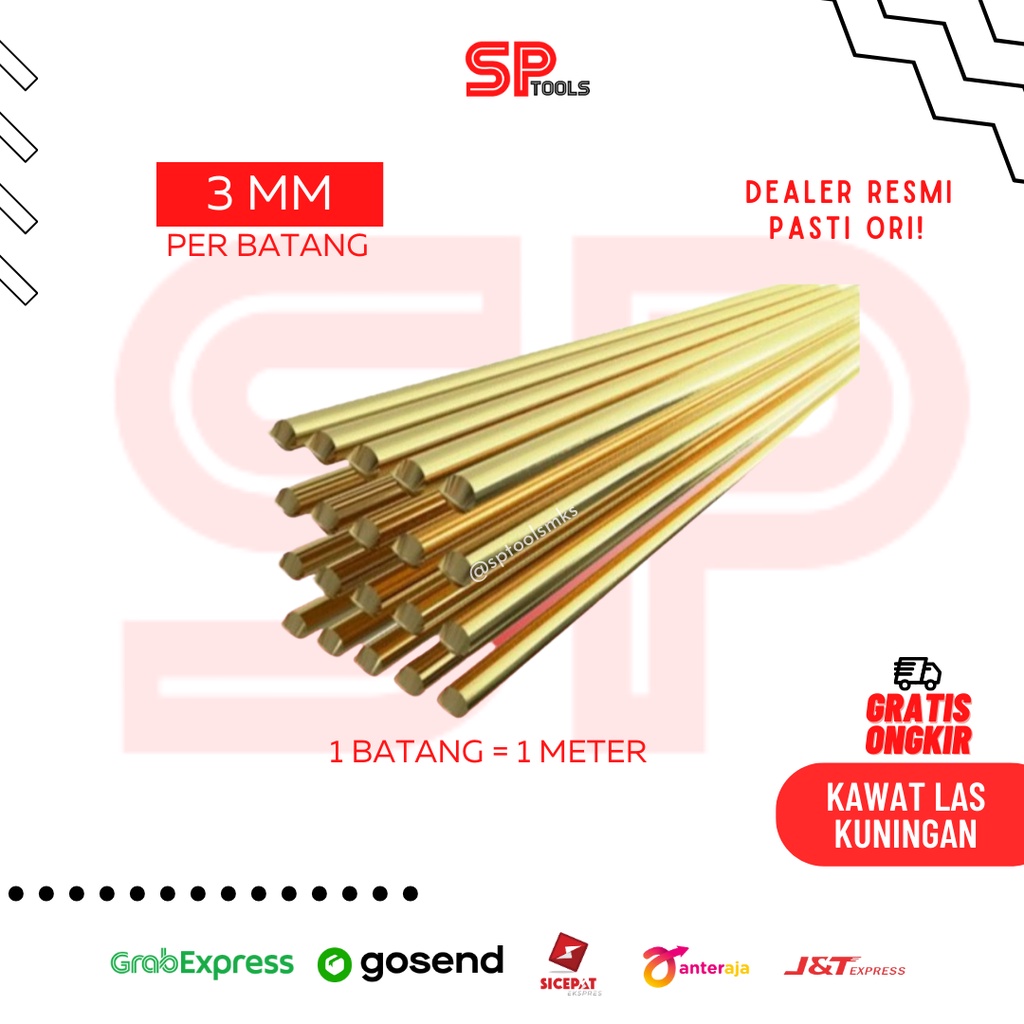 KAWAT LAS KUNINGAN 3MM X 1M (PER BATANG)