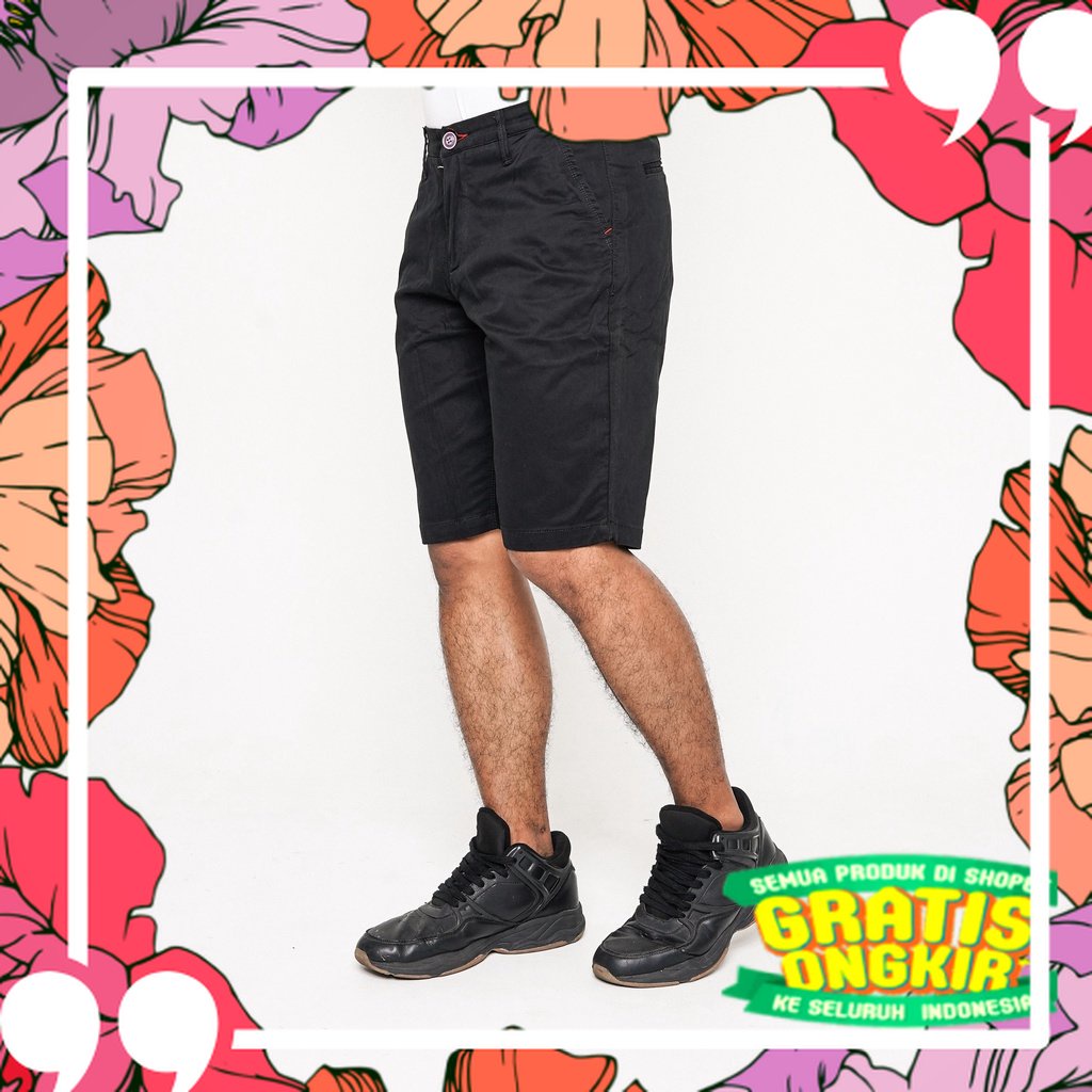 Oxygen Denim 808 Slim Fit - Short Chino Black (7312) / lutut 3/4