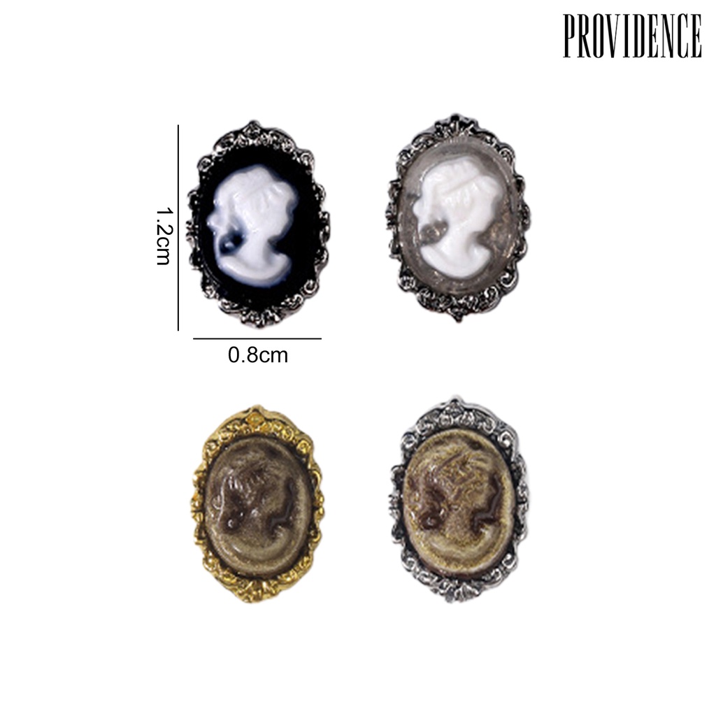 Providence 10Pcs Pesona Kuku Tiga Dimensi Gloss Gaya Baroque DIY Alloy Vintage Kecantikan Kepala Kuku Seni Ornamen Manicurist Supply