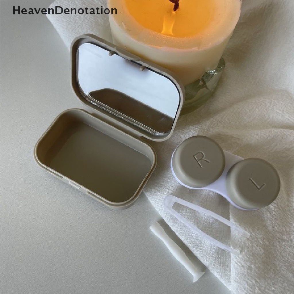 [HeavenDenotation] Fashion Letter Contact Lens Case Plastik Hard Kotak Tempat Kacamata Lucu Wadah Lensa Hadiah Natal HDV