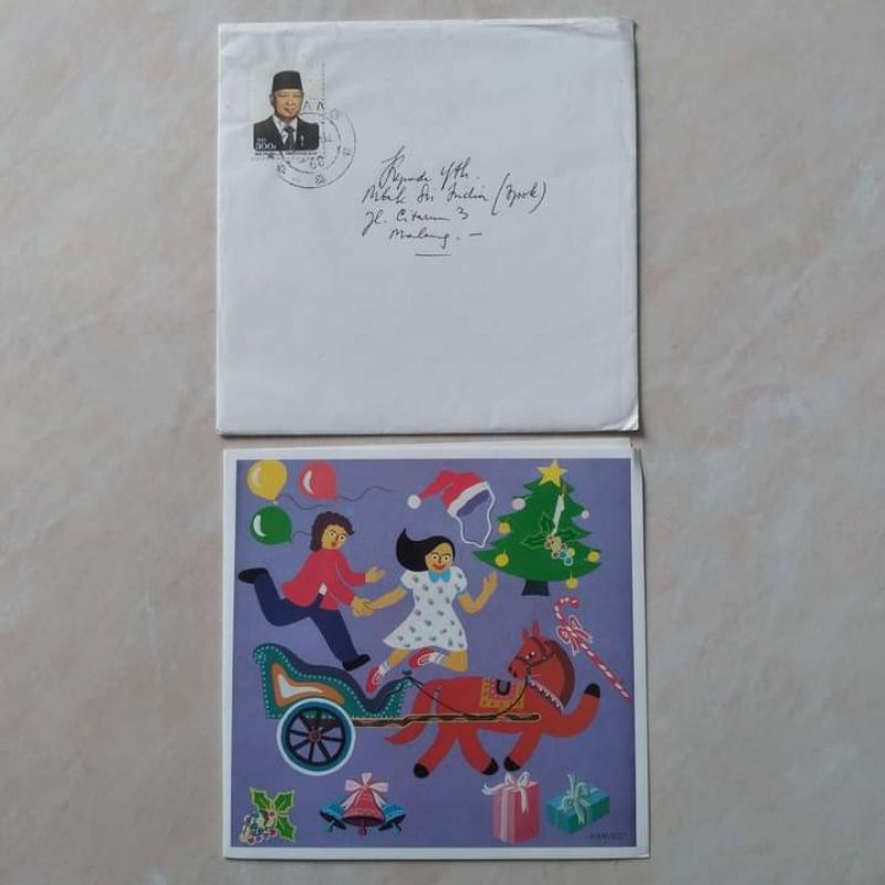 

Koleksi Korespondensi Kuno Jadul Sampul + Isi Kartu Selamat Natal 1997