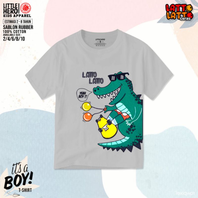 2-8 Tahun Kaos Anak Lato Lato Series by LITTLE HERO | Kaos Anak Motif Lato Lato VIRAL