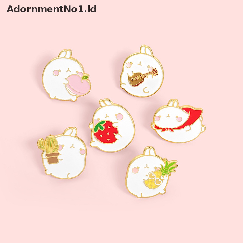 [AdornmentNo1] Kartun Hewan Manis Kelinci Enamel Pin Tanaman Buah Strawberry Nanas Alloy Bros Wanita Lucu Perhiasan Hadiah [ID]