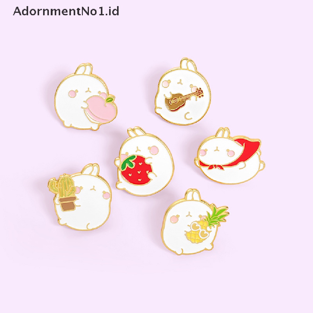 [AdornmentNo1] Kartun Hewan Manis Kelinci Enamel Pin Tanaman Buah Strawberry Nanas Alloy Bros Wanita Lucu Perhiasan Hadiah [ID]