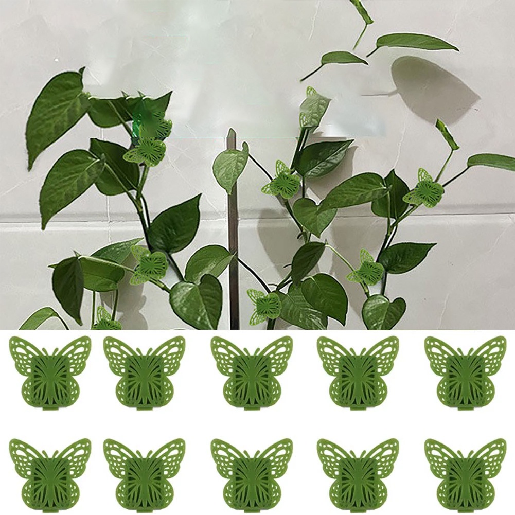 10pcs Butterfly Plant Climbing Wall Clips Self-Adhesive Garden Plant Climbing Growth Fixer Untuk Tanaman Rambat