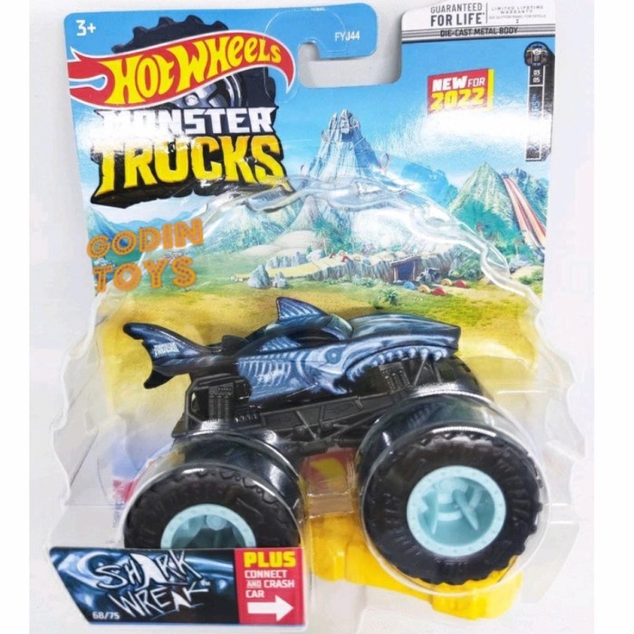Terlaris Monster Trucks Hot Wheels Shark Wreak Blue Diecast Truck Hotwheels
