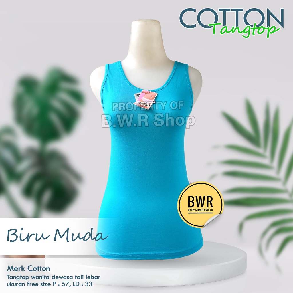 Tangtop Cotton Warna Tali Lebar / Kaos Dalam Singlet Wanita Dewasa Pilih Warna | Bwr