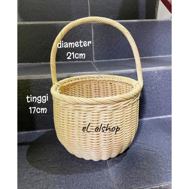 Keranjang Bunga Rotan Tabur Bunga rattan