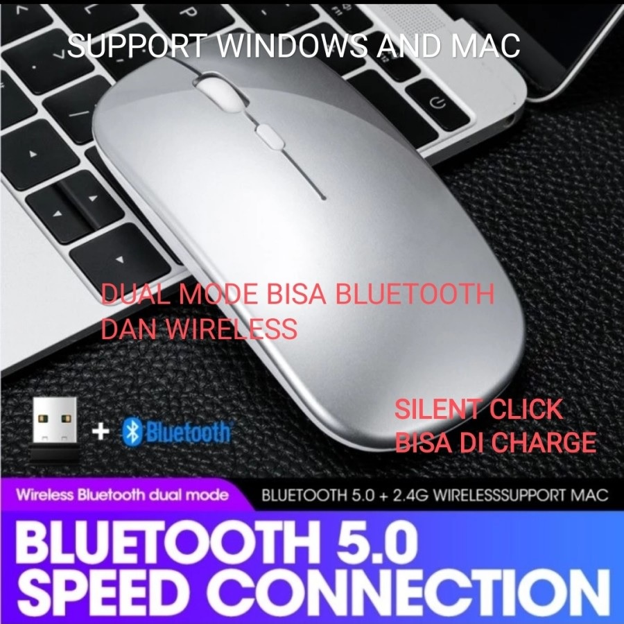 SKU-1238 MOUSE WIRELESS APPLE DUAL MODE RECHARGEABLE SILENT KLIK