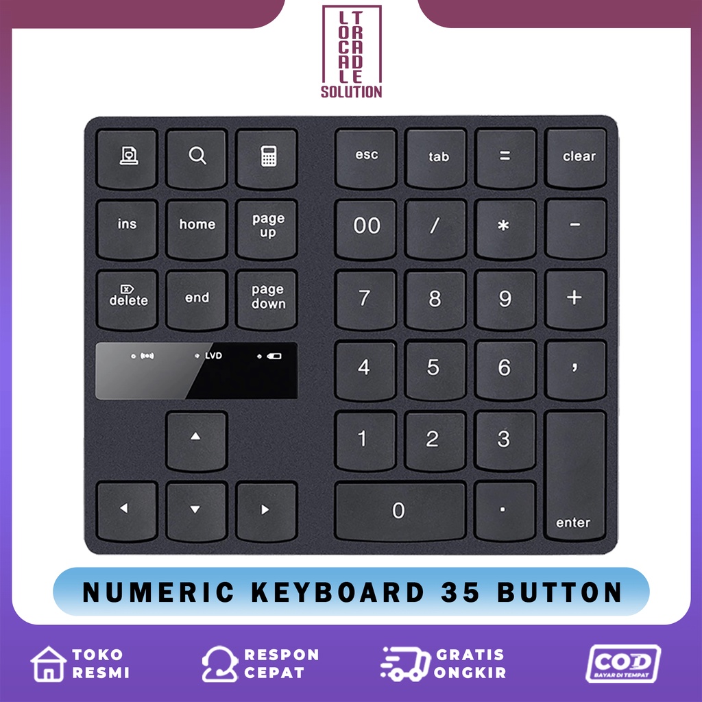 35 Buttons Keyboard Angka Numeric Numpad Wireless Keypad Numbering Multimedia 2.4ghz 35 Buttons