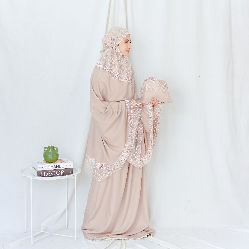 Mukena Katun MALIKA Renda Brukat Mewah