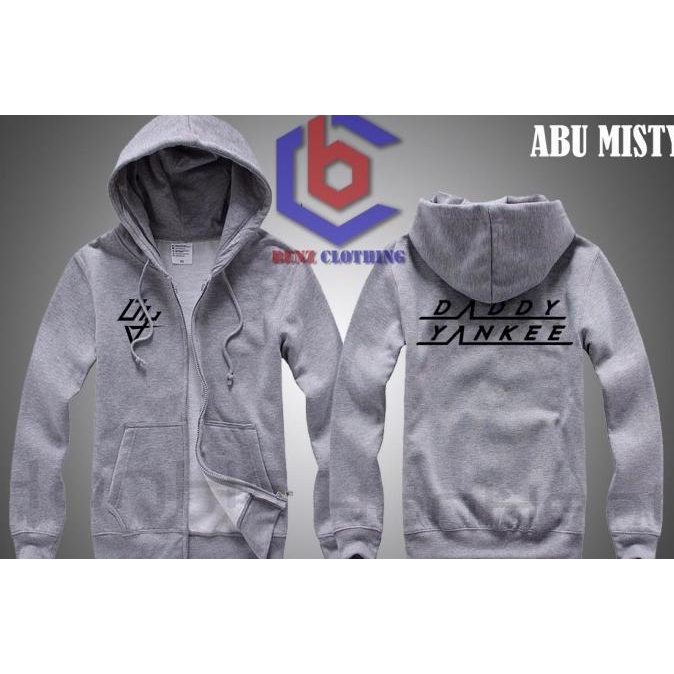 Jaket Hoodie Sweater Daddy Yankee Outerwear Pria Wanita Zipper Resleting Depan Polos Sablon Polyflek