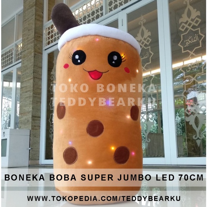 ✨ BISA COD ✨ TERMURAH BONEKA BOBA LED SUPER JUMBO 70CM LEBIH BESAR DARI GALON PROD - LED COKLAT
