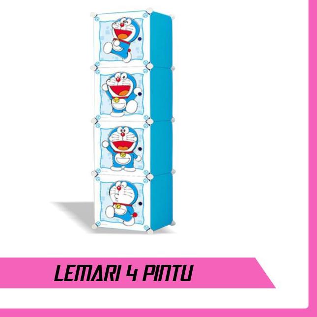 ➫ Lemari Pakaian Plastik Portable 4 Pintu lemari Serbaguna lemari hemat tempat lemari multifungsi ✩
