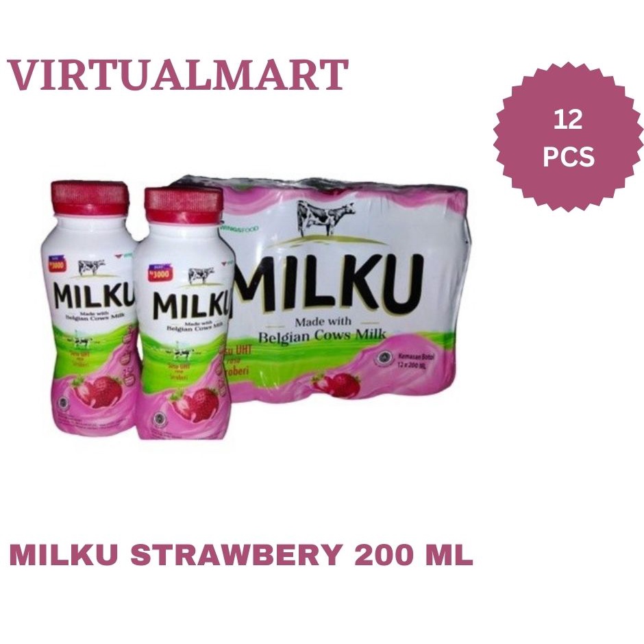 

Susu Milku Kemasan Botol Rasa Strawberry 200 Ml 1 Pack 12 Botol