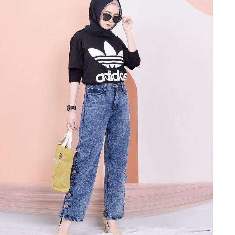 ♞ GFS BOYFRIEND KULOT KANCING RUMBAI VIVIAN ♥