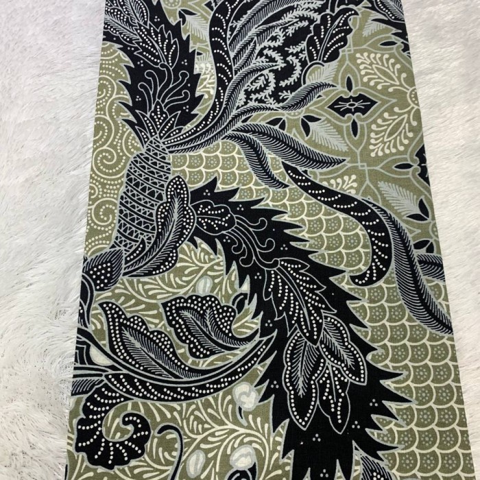 KAIN BATIK KATUN HALUS PRIMISIMA METERAN MOTIF BULMER RJWL 002 - sage green