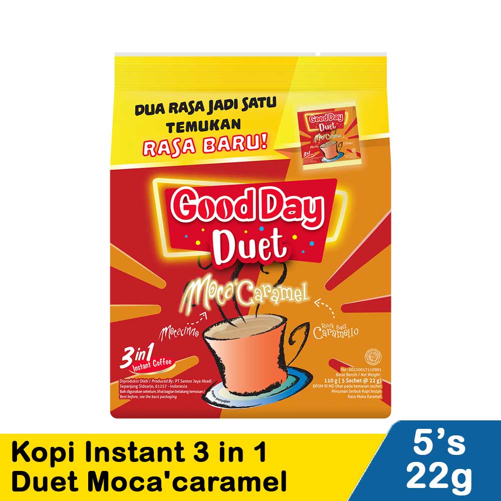 

Good Day Kopi Instant 3 In 1 Duet Moca'caramel 5X22G