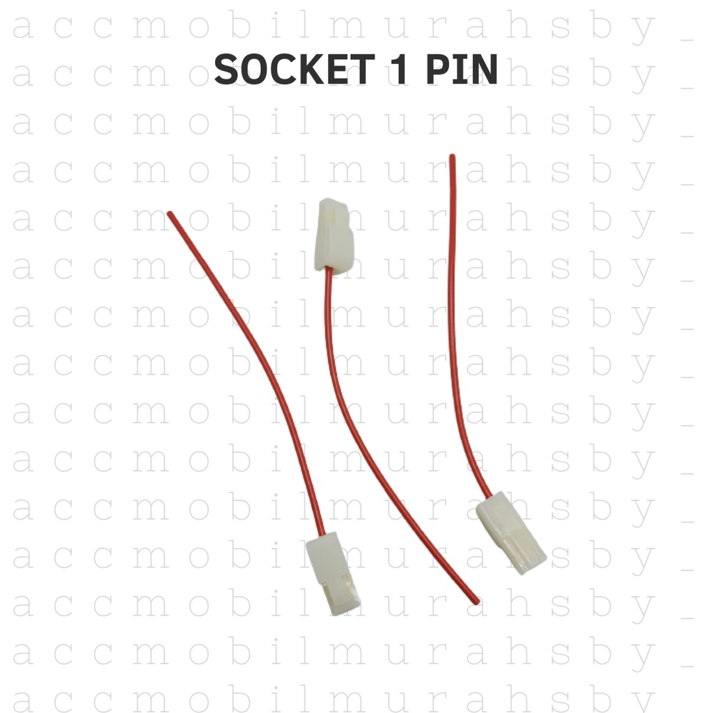 Connector soket skun besar terminal kabel male female 1 pin + kabel