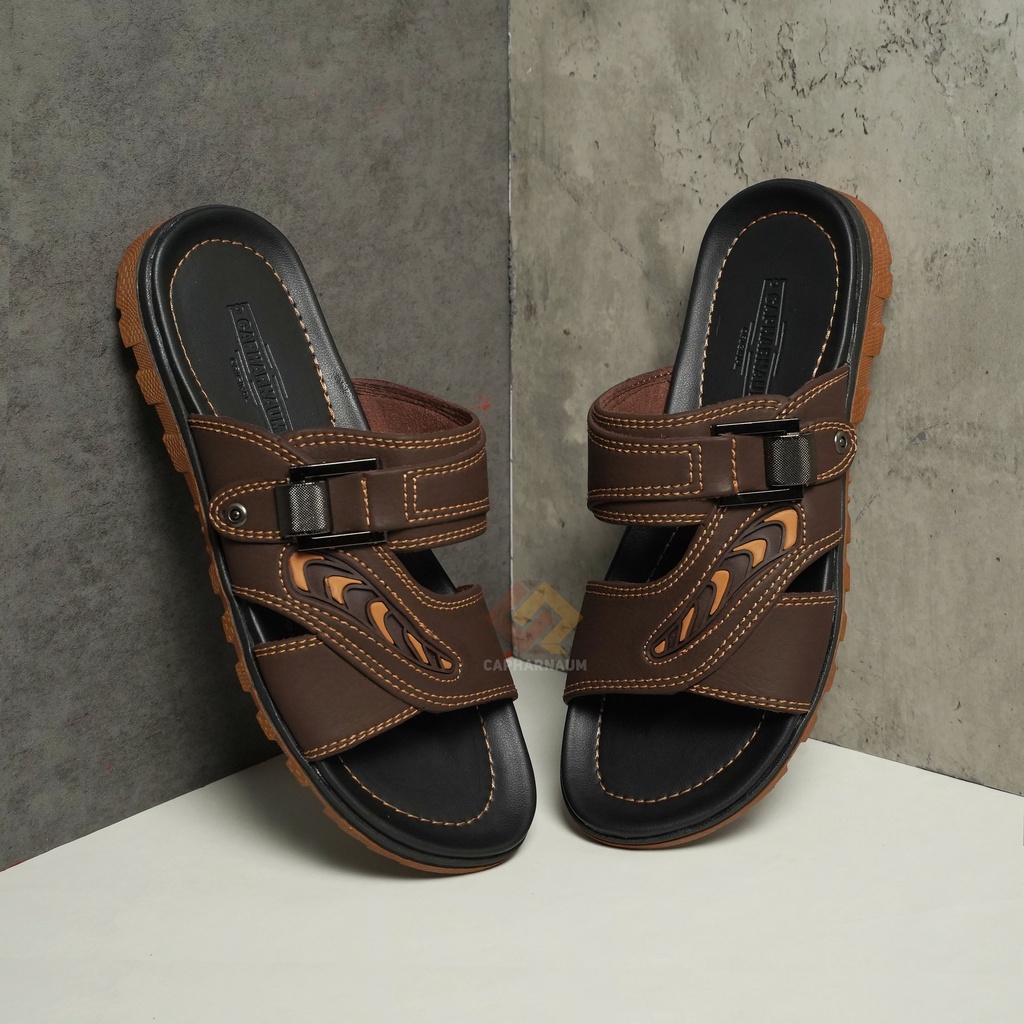 Capharnaum [BNG 201] Sandal Slide Pria Sandal Selop Pria Sandal Kulit Gesper