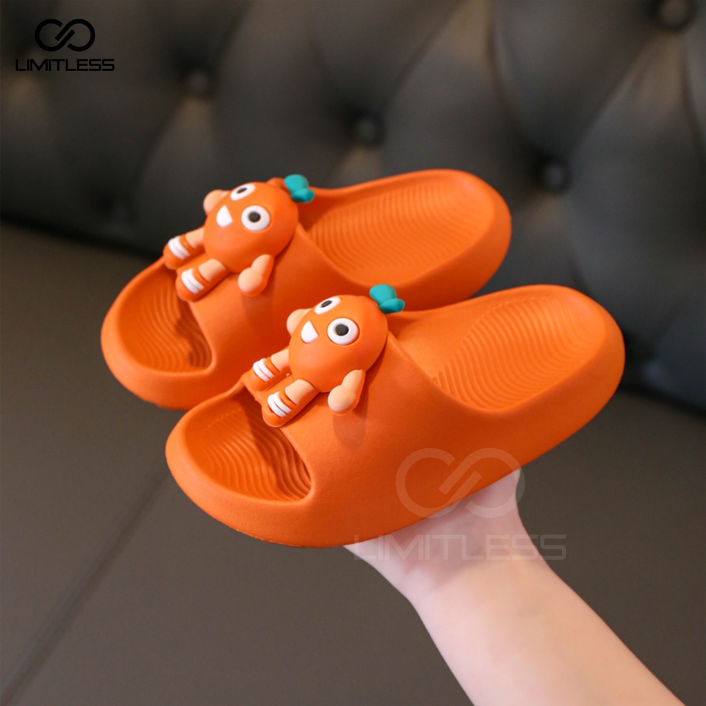 Sandal Slop Anak Lucu Empuk Sendal Anak Perempuan Slip On Unisex Karakter Cute Sandal Karet Anak Eva