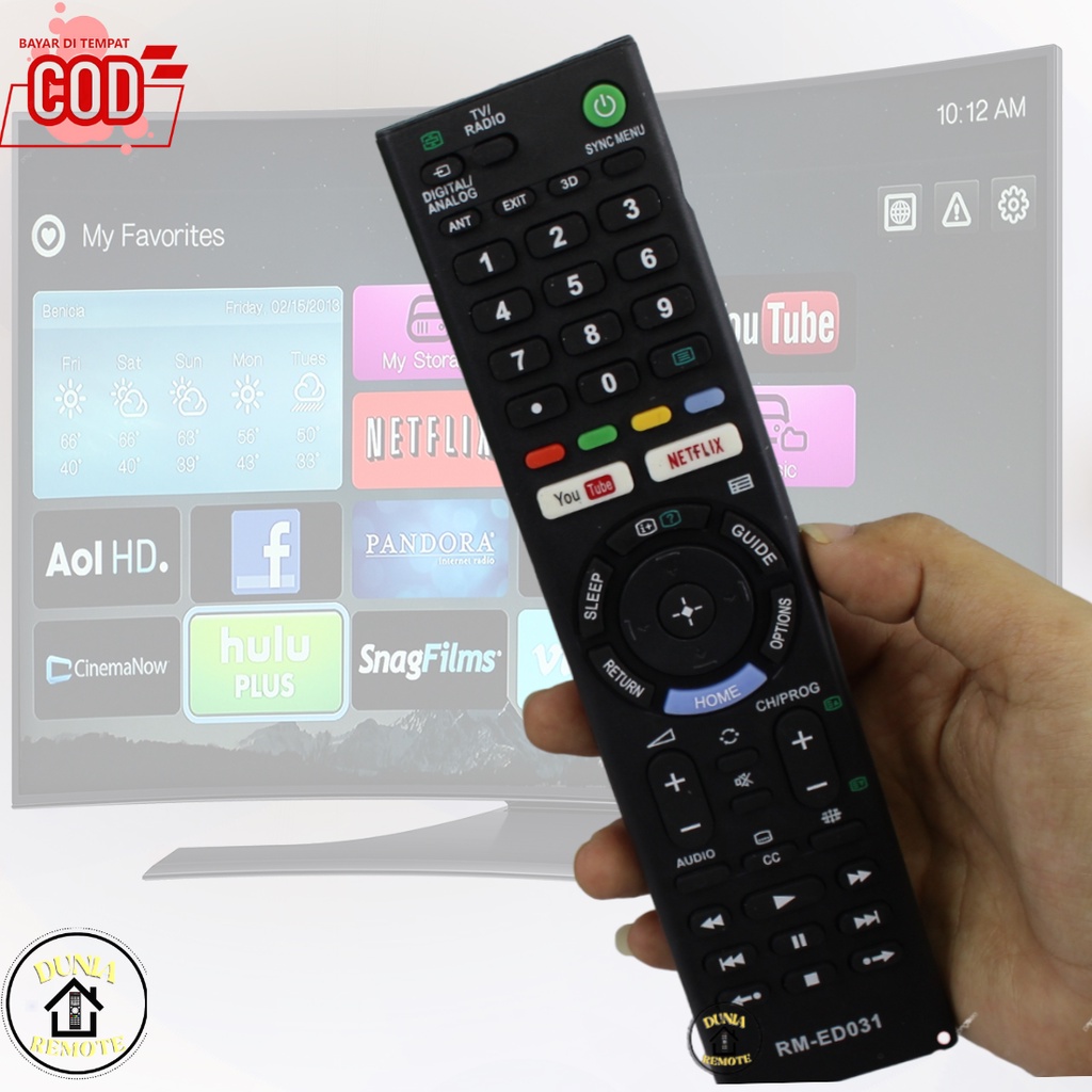 Remot Remote TV SONY BRAVIA android smart TV LED LCD Youtube netflix ED031 tanpa setting