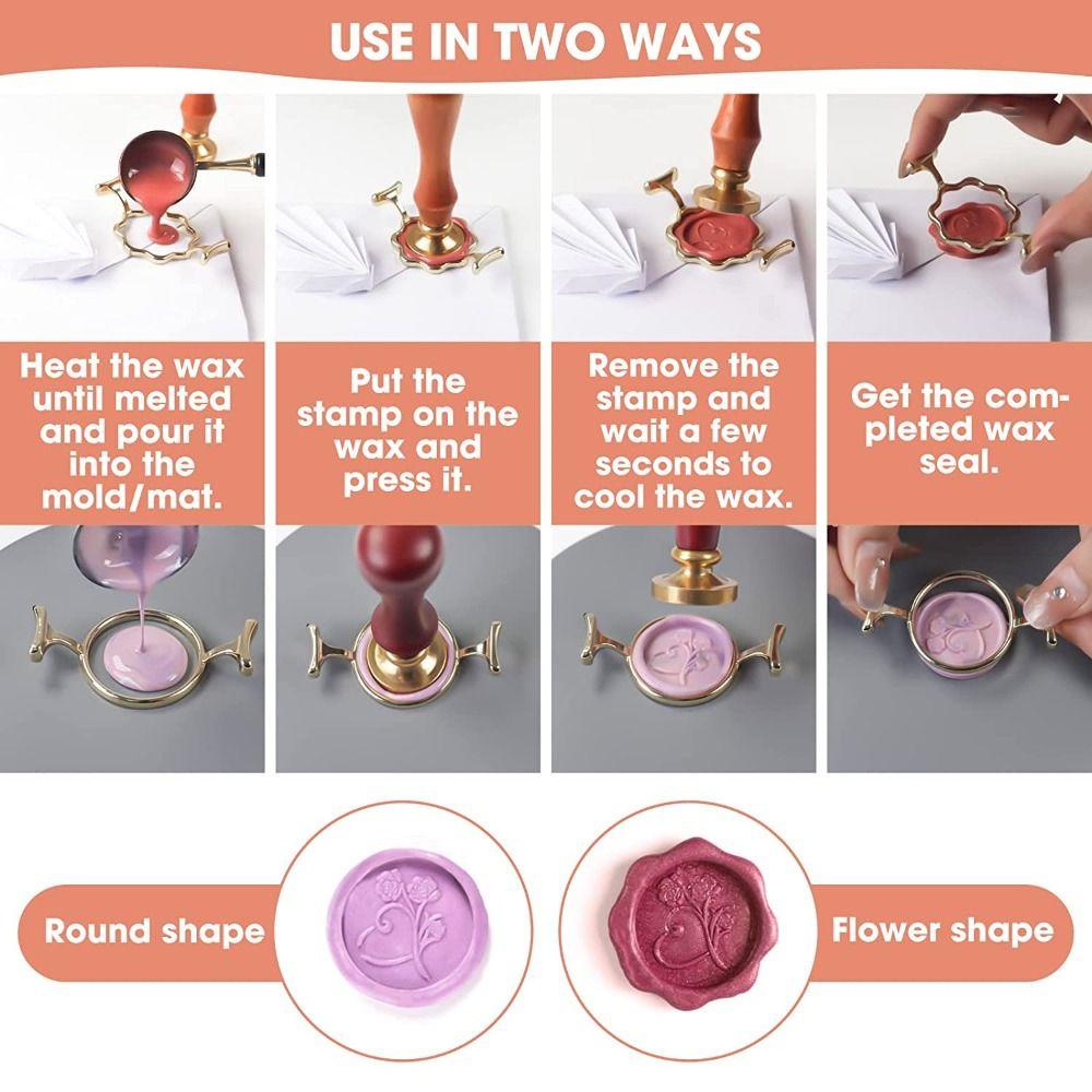 Cetakan Segel Lilin Nanas Motif Hati Tahan Lama Metal Round Wax Sealing Mold