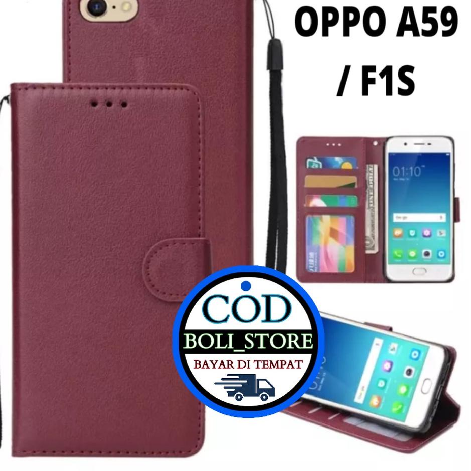 Super Original CASING / CASE KULIT FOR OPPO F1S  OPPO A59 - CASING DOMPET- COVER -SARUNG HP