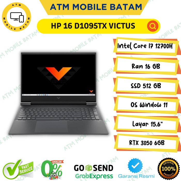 HP VICTUS 16 D1095TX Victus 16/512GB W11 15,6" RTX3050 6GB