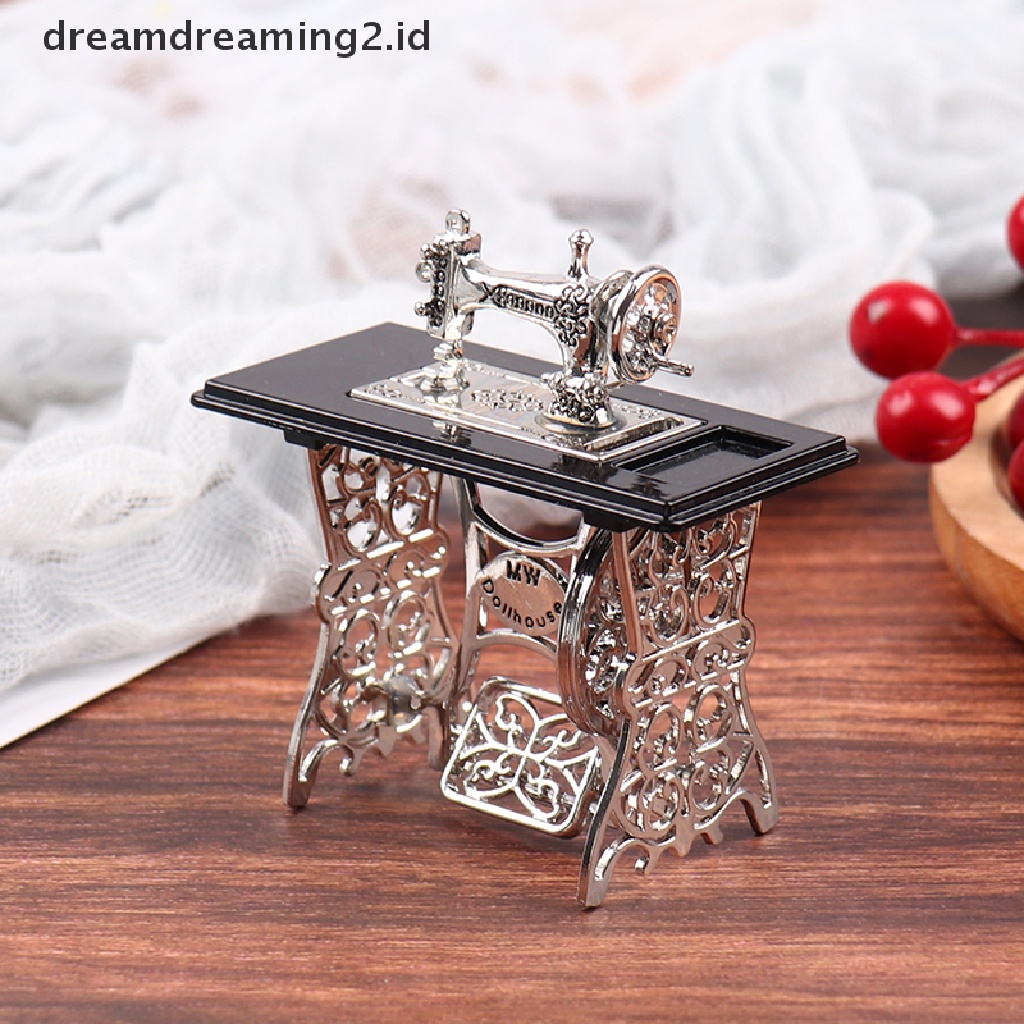(dream) Mainan Furniture Mesin Jahit Miniatur Rumah Boneka Hadiah Dekor Rumah Boneka.