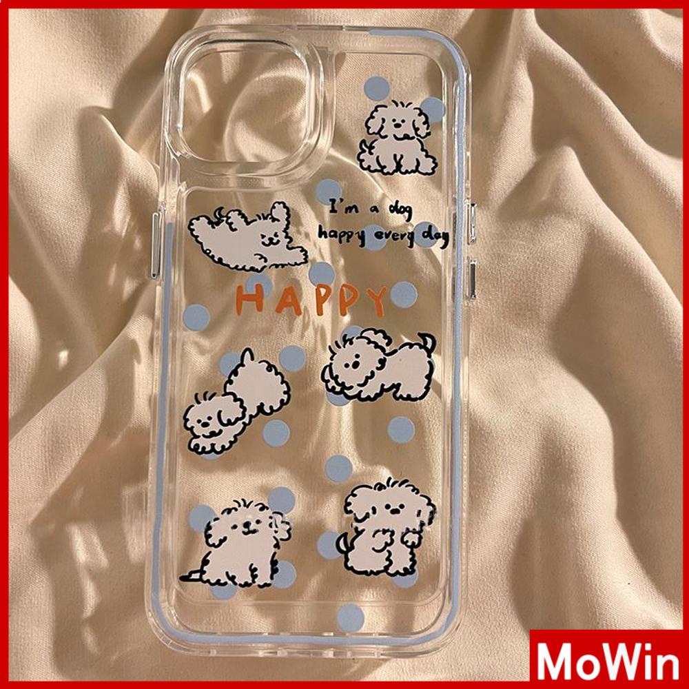 For iPhone 14 Pro Max iPhone Case Clear Case TPU Soft Case Plating Button Shockproof Protection Camera Cute Puppy Compatible with iPhone 13 Pro max 12 Pro Max 11 xr xs 7Plus 7 8