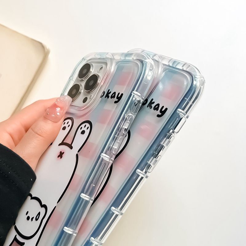 Soft Phone Case Kompatibel Untuk IPhone Casing Lucu14 13 11 12 Pro XS Max X XR 7 8 Plus Transparan TPU Silikon Shockproof Cover