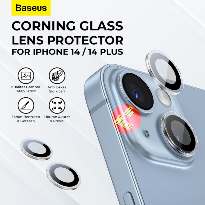 BASEUS Frame Camera Lensa Kamera Anti Gores Glare Kaca iPhone 14 Plu