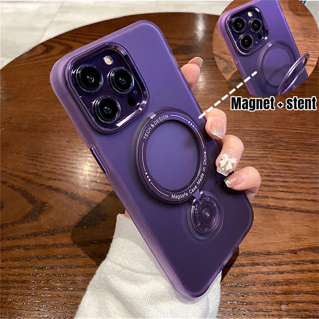 Baru 2-in-1 Logam Cincin Magnetik Case iPhone 14pro Max 13pro Max Case14Plus Pro Max Kamera ProtectionFully Tertutup Shockproof Stand Melindungi Hard Back Cover