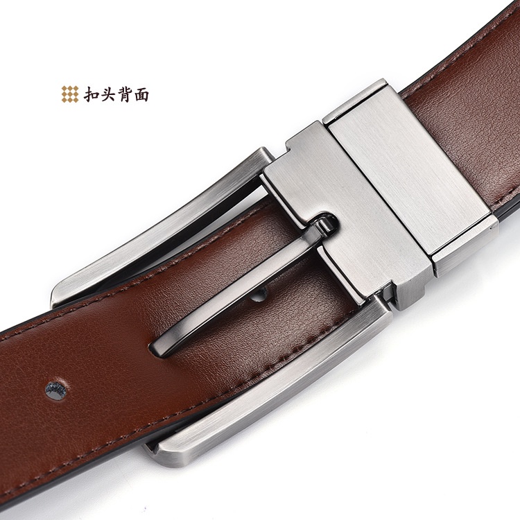 Sabuk Kulit Asli Pria Model Korea Xf10 Timbal Balik