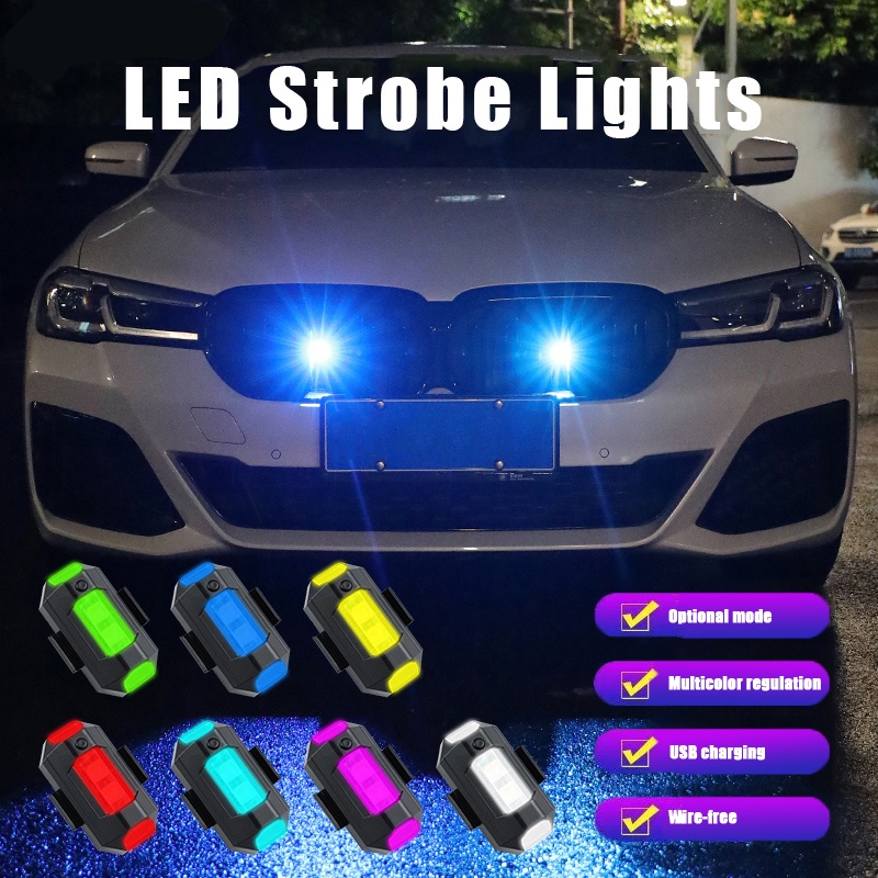 Lampu led Strobo Peringatan anti-Tabrakan Mobil Universal waterproof water Sepeda Motor Lampu Indikator Sinyal Warna-Warni Aksesoris Mobil