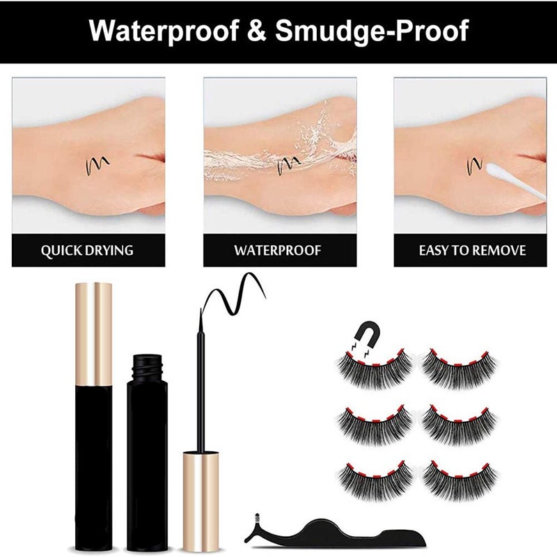 [Isi 3 Pasang + Eyeliner] Eyelash Magnetic Eyeliner / 3D Premium Silk Eyelash Magnetic