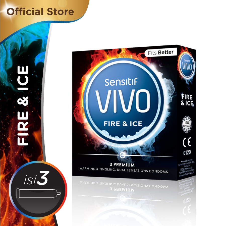 Sensitif Vivo Fire &amp; Ice | Kondom Fire &amp; Ice isi 3
