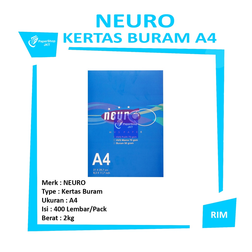 

NEURO - Kertas Koran Buram Ukuran A4 dan F4 - Pack