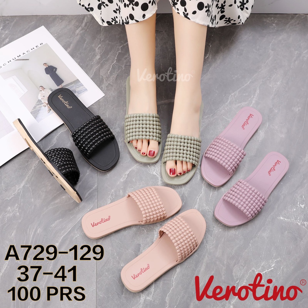 Sandal Wanita Merk Verotino Model Slip Kode A729 Bahan Karet - Sandal Teplek Karet