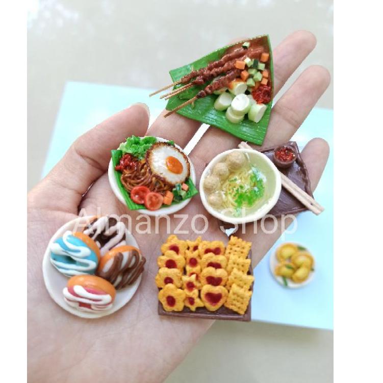 Y95 miniatur makanan Indonesia magnet kulkas hiasan tempelan indomie sate mie ayam nasi goreng bakso