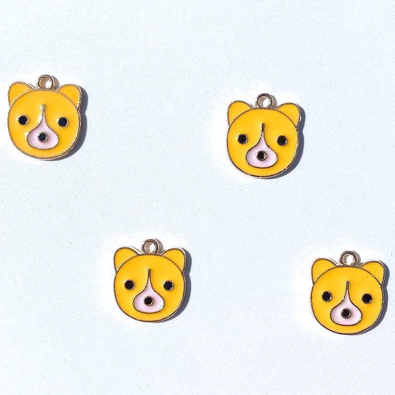 Diy Handmade Kalung Gelang 4 Pcs Paduan Menetes Minyak Kartun Liontin Pesona Beruang Liontin Kalung Liontin