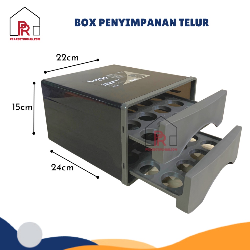 Rak Tempat Penyimpanan Telur Lovelo Susun 2 / Box Telur Plastik Tebal / Egg Box